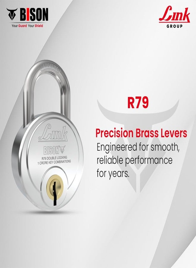 Link Bison 79mm Heavy Duty Padlock | Lock for Home Door, office, Shop, Travel | Hardened Steel Shackle | Double Locking System | High Precision 4 Keys | 10 Million Key Combinations | 10 Years Warranty - Image 4